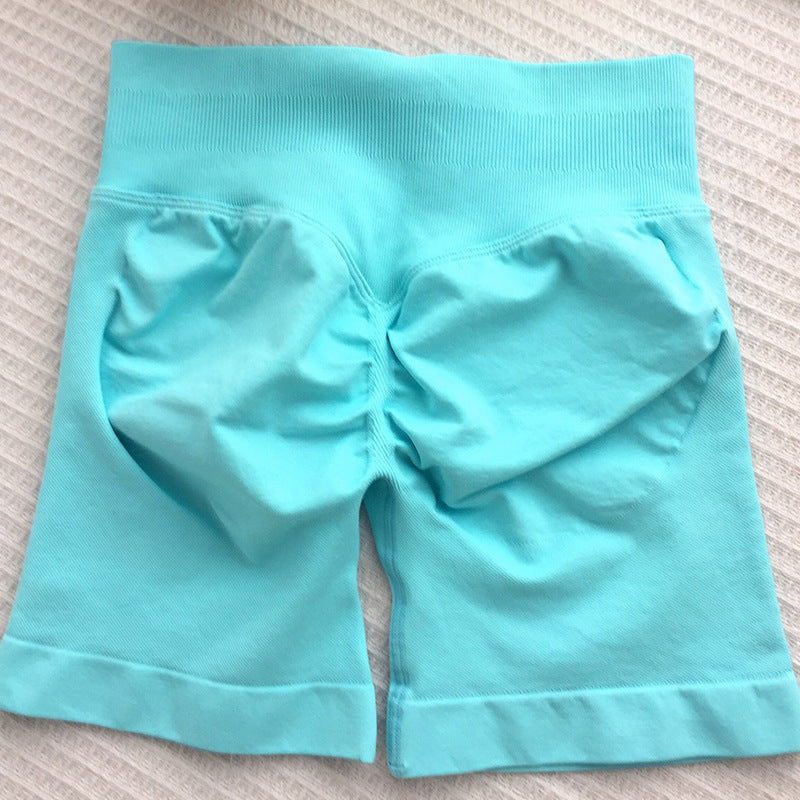 Ladies New Seamless Knitted Fitness Yoga Shorts