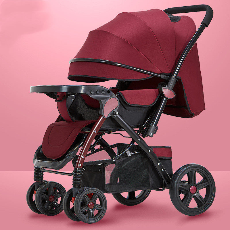 Lightweight Baby Stroller - Sit & Lie Down, Foldable with Shock Absorption