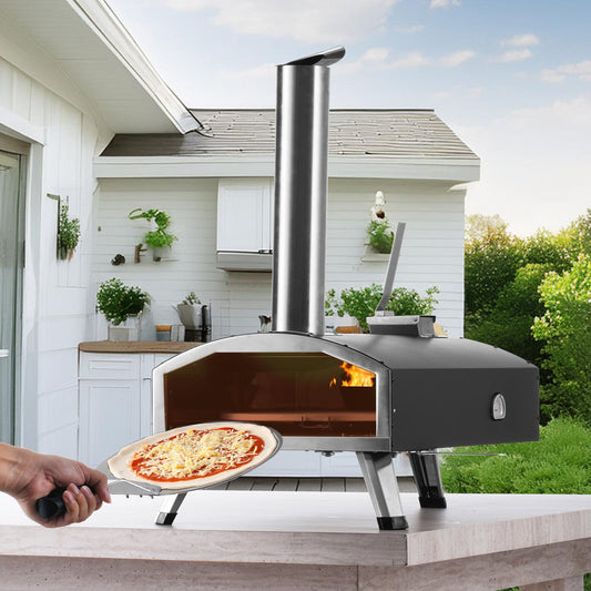 VEVOR 12Outdoor Pizza Oven Portable Wood Pellet Pizza Oven Camping W Rotation