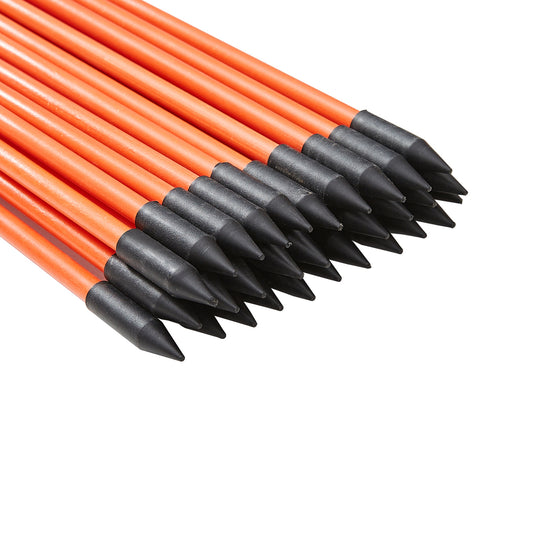 VEVOR Driveway Markers, 50 PCS 48 Inch, 0.4 Inch Diameter, Orange Fiberglass Poles Snow Stakes With Reflective Tape,  Steel Drill Bit & Protection Gloves For Parking Lots, Walkways Easy Visibility