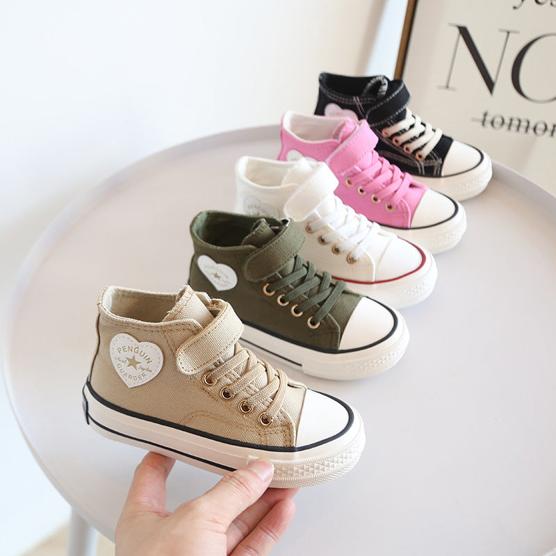 Children's High-Top Canvas Shoes