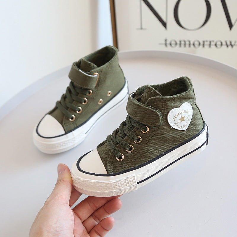 Children's High-Top Canvas Shoes