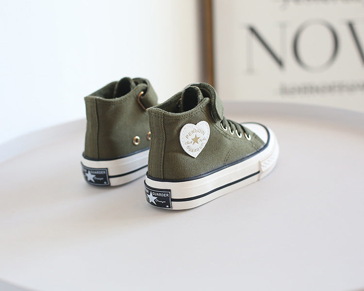 Children's High-Top Canvas Shoes