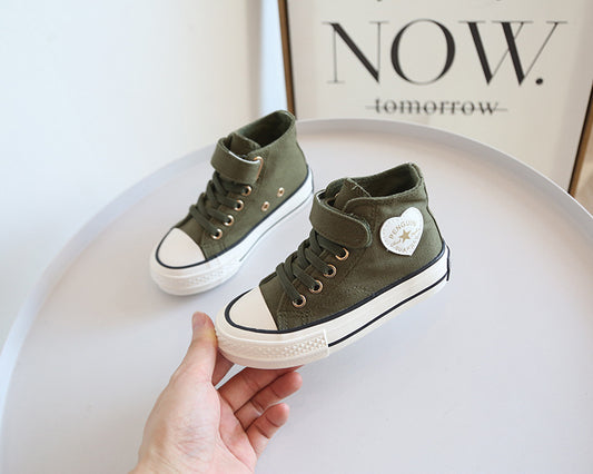 Children's High-Top Canvas Shoes