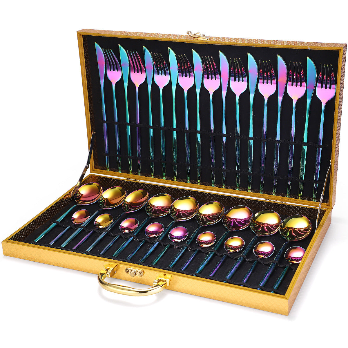 36-piece cutlery Wooden Box Gift Set