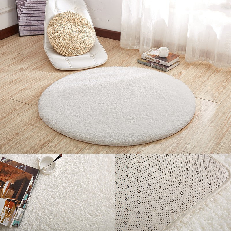Simple And Modern Thick Lamb Wool Round Carpet