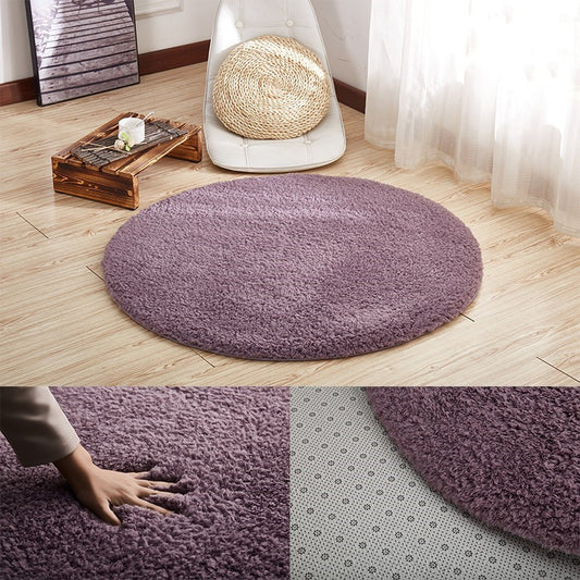 Simple And Modern Thick Lamb Wool Round Carpet