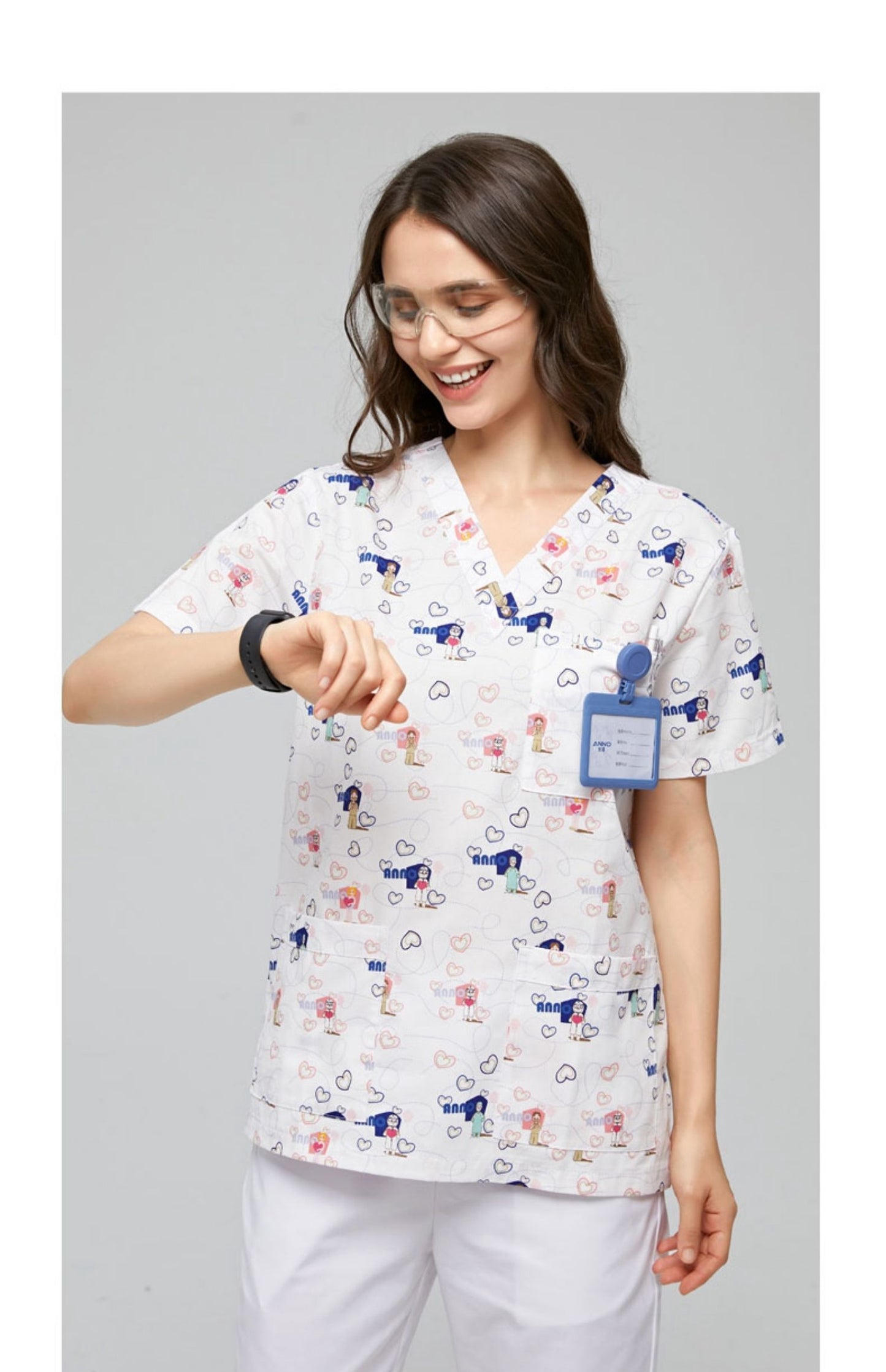 Polyester Cotton Printed Doctor and Nurse Work Uniforms