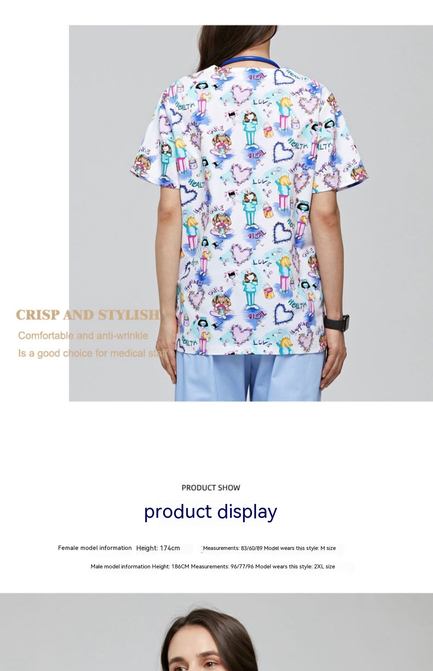 Polyester Cotton Printed Doctor and Nurse Work Uniforms