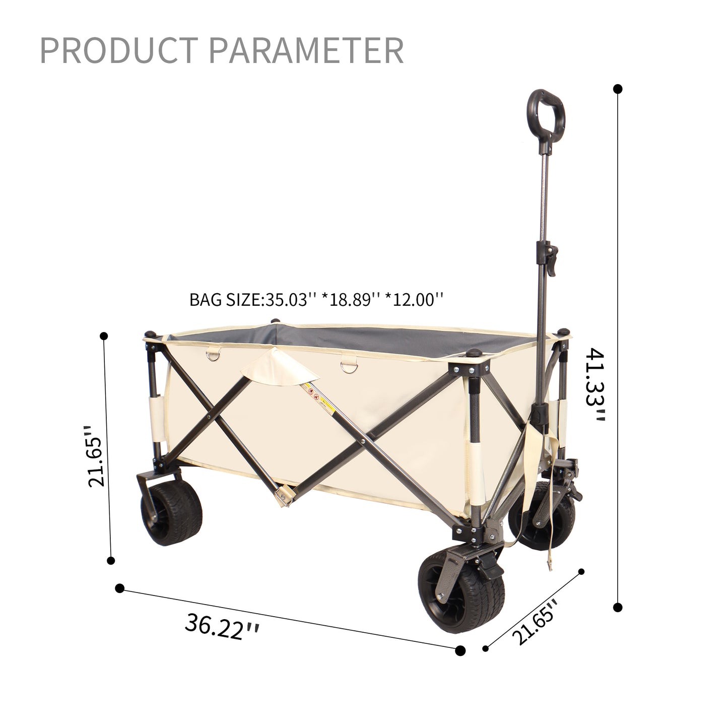 Folding Van, Heavy-duty Practical Beach Cart For Sand, With Large Wheels, Adjustable Handles And Drink Holders, Suitable For Shopping, Camping, Gardening And The Outdoors