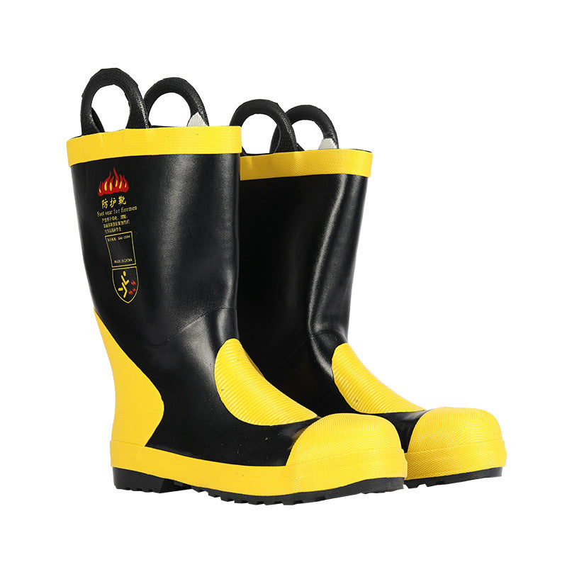 Emergency Rescue High Boots Heat Resistance Insulation Non Slip Rubber Fire Protective Boots 41 Size