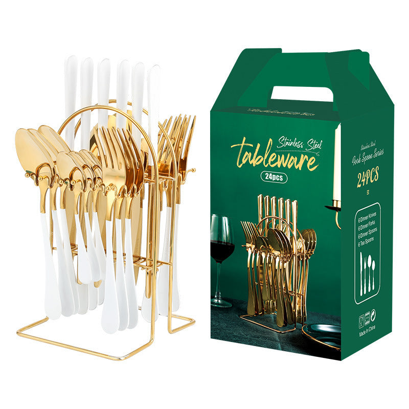 Cutlery Set With Storage Rack