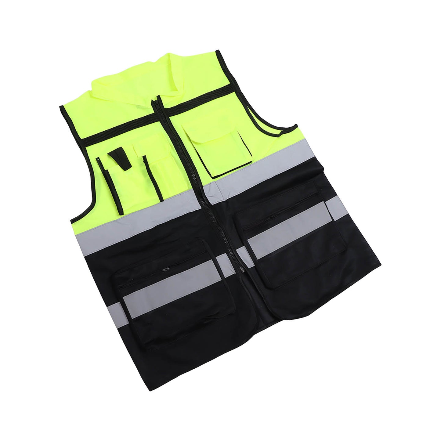 Reflective Working Vest Multiple Pockets Mesh Design High Visibility Breathable Safety Vest with Reflective Strips