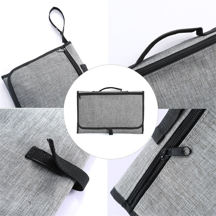 Portable Baby Changing Mat - Foldable Waterproof Travel Diaper Mat with Storage Bag