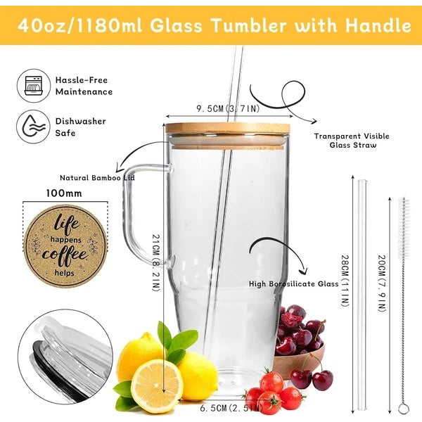 Tumbler With Lids And Straws - 40 Oz