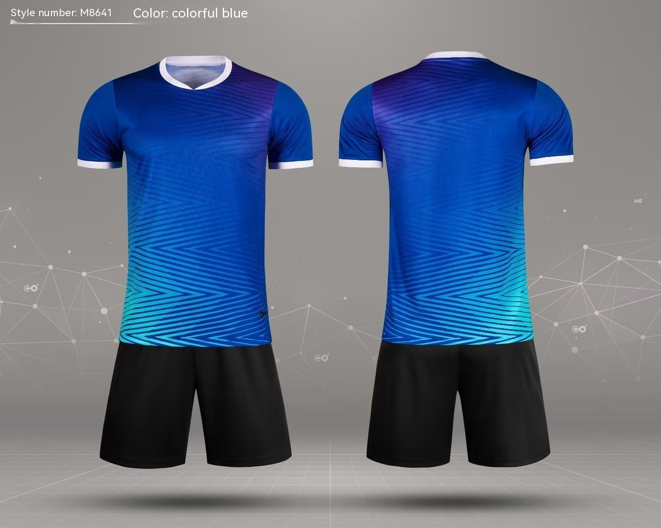 Printed Short Sleeve Children's Football Uniforms Suit