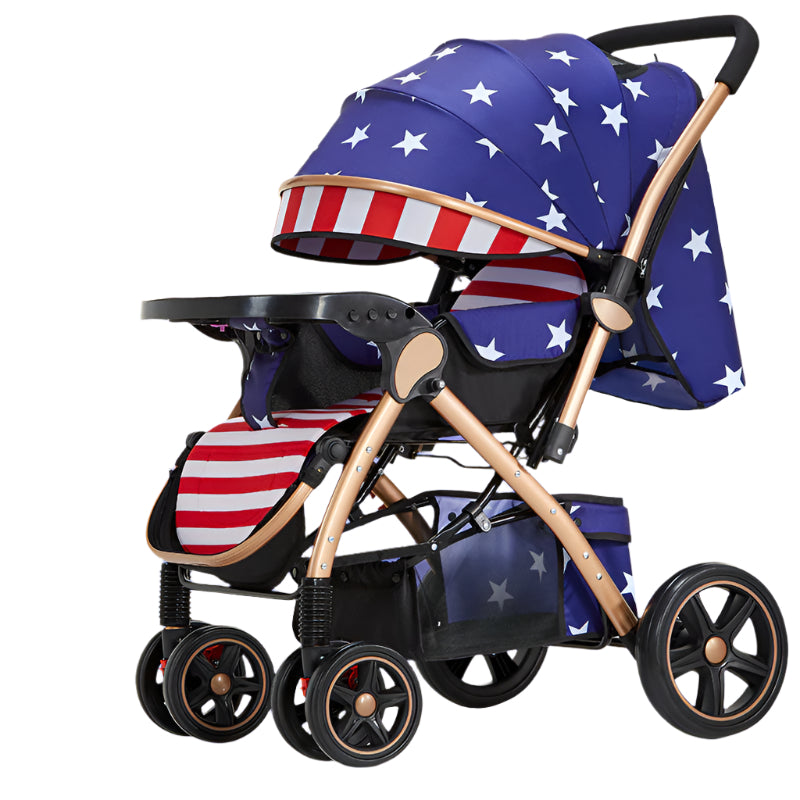 Lightweight Baby Stroller - Sit & Lie Down, Foldable with Shock Absorption