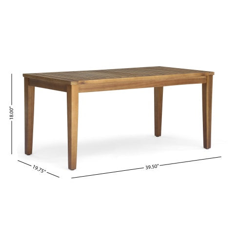 Outdoor 4-Seater Acacia Wood Chat Set With Coffee Table With Cushions, Teak And Beige