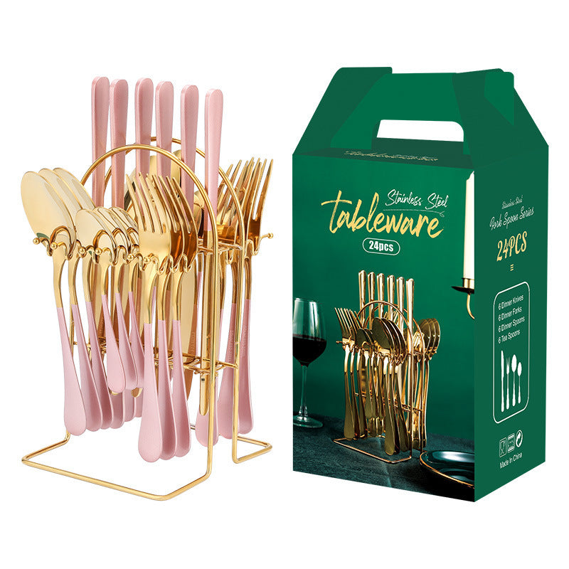 Cutlery Set With Storage Rack