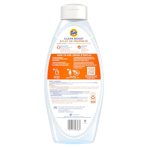 Tide Clean Boost Fabric Rinse, Removes Odours and Residues, Safe on All Fabrics, Free of Dyes and Heavy Perfumes, Spring Meadow Scent, 1.43L