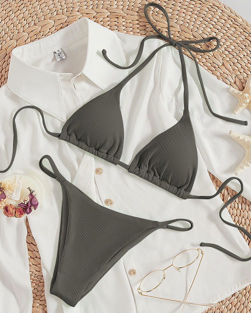 Lace Up Bikini Swimsuit