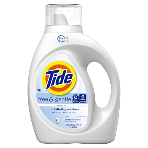 Tide Free & Gentle Liquid Laundry Detergent, Tide Laundry Detergent, Clean Laundry Detergent, 48 loads, 1.86L