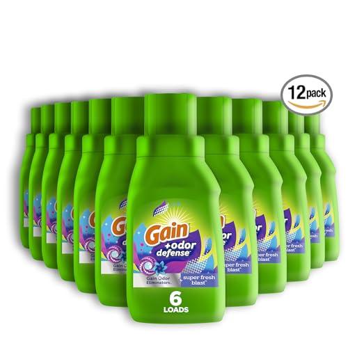 Gain + Odor Defense Liquid Laundry Detergent 2-Pack, Super Fresh Blast Scent, 65 fl oz each, 45 Loads each, HE Compatible