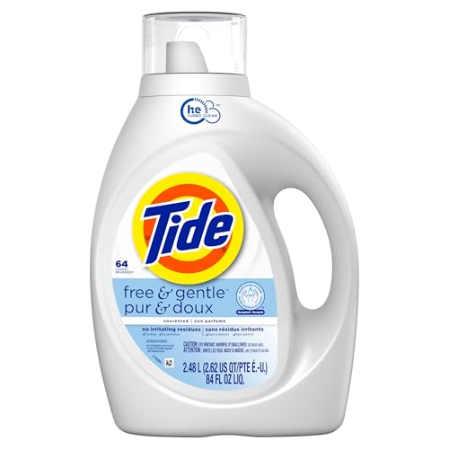 Tide Free & Gentle Liquid Laundry Detergent, HE Compatible, 64 loads, 2.72 L