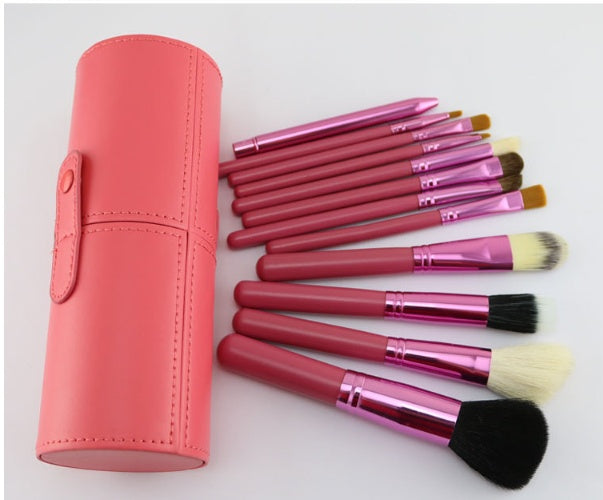 12 makeup brush set with eyebrow pencil