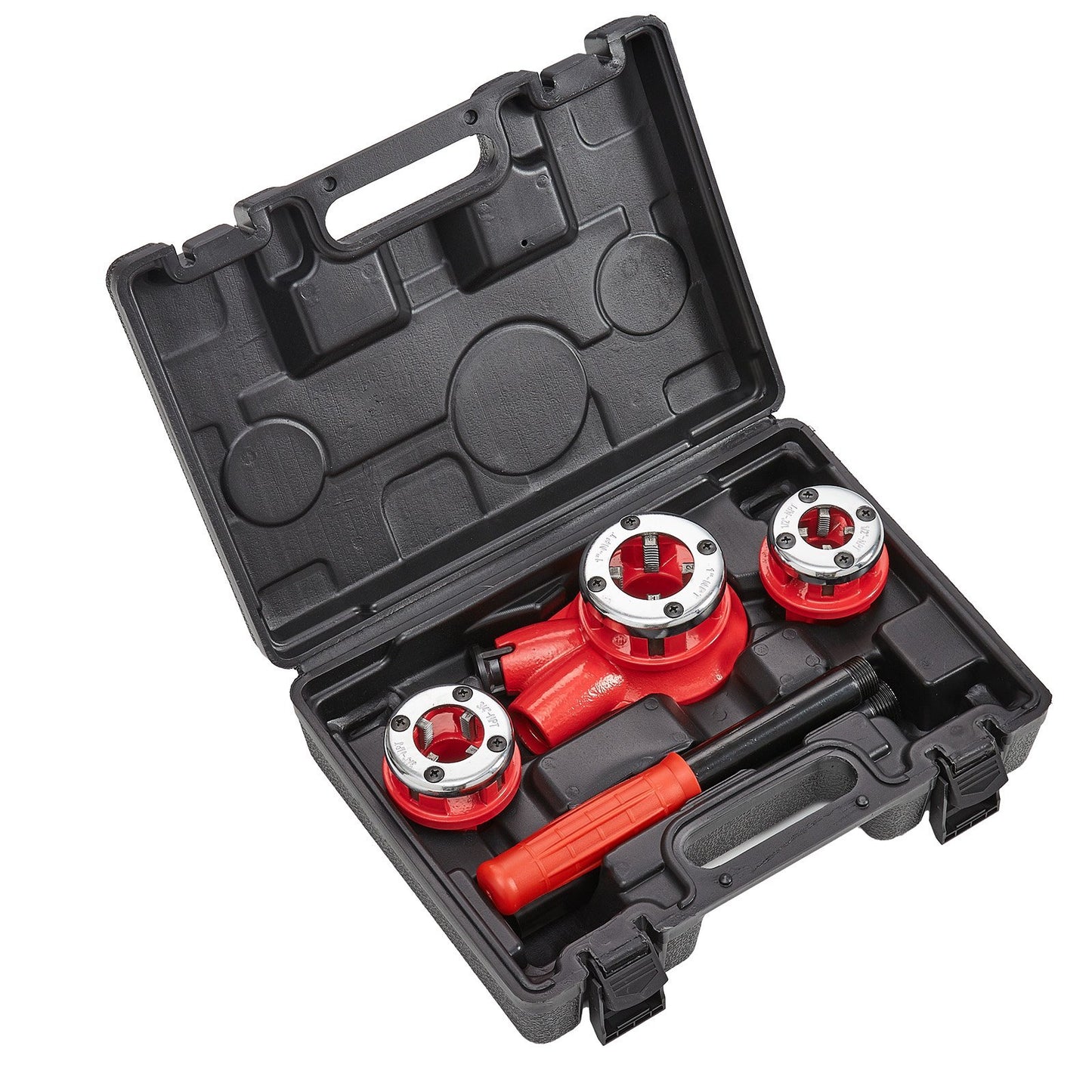 VEVOR  Pipe Threader Kit, Manual Pipe Threader, Portable Pipe Threading Tool Set With 3PCS NPT , Storage Case For Galvanized Aluminum Iron Copper Pipes