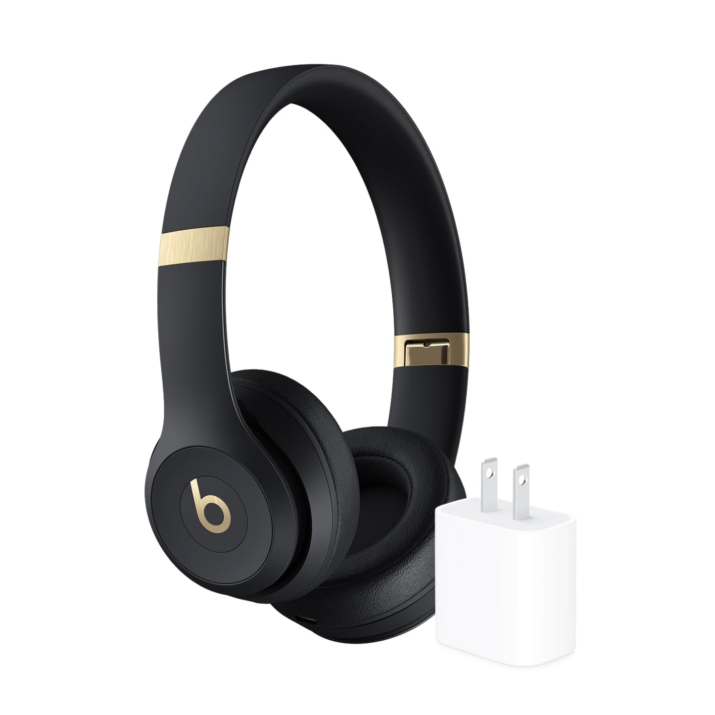 Beats Solo 4 Wireless Headphones with 20W Power Adapter - Black & Gold