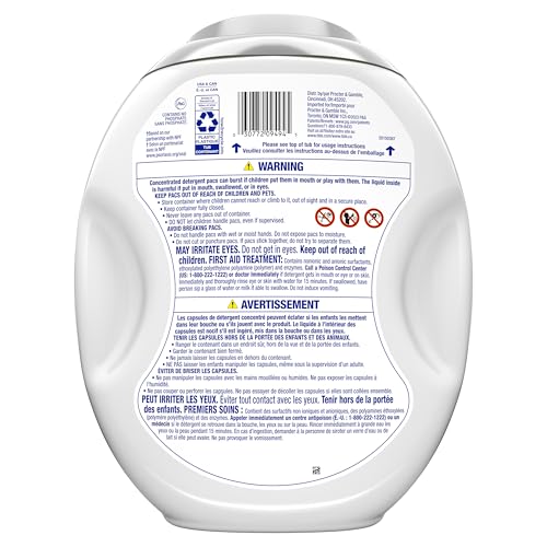 Tide Hygienic Clean Heavy Duty 10x Free Power PODS Laundry Detergent Pacs, Unscented, For Visible and Invisible Dirt, 45 Count