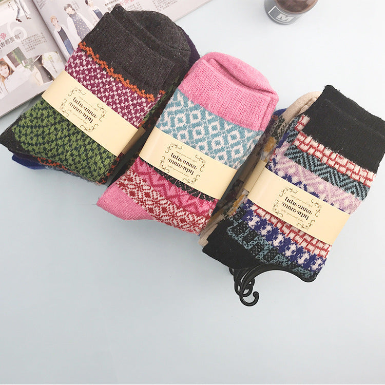 Thick and warm ladies rabbit wool socks