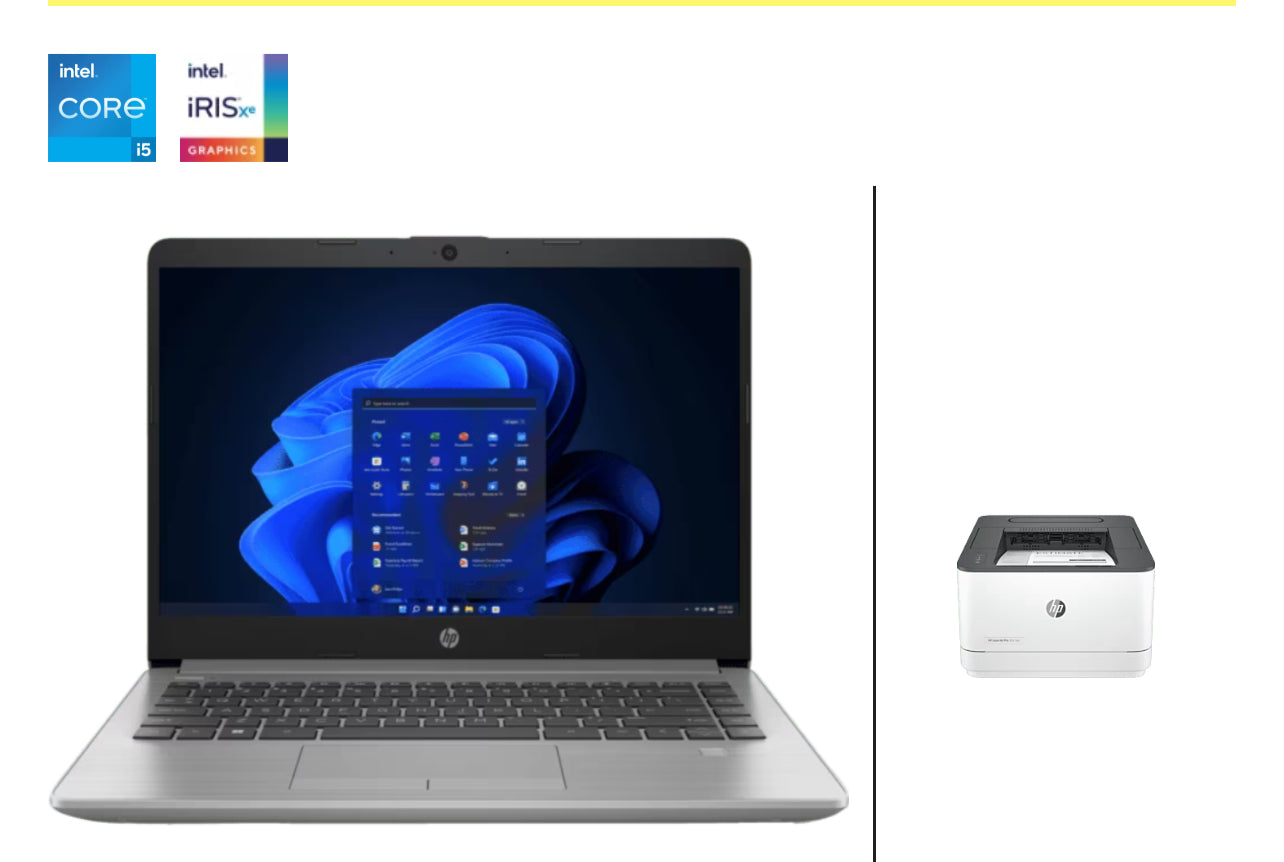 HP 240 14-inch G9 Laptop, Silver + HP LaserJet Pro 3001dw Printer 732A9PA-BN1- Bundle