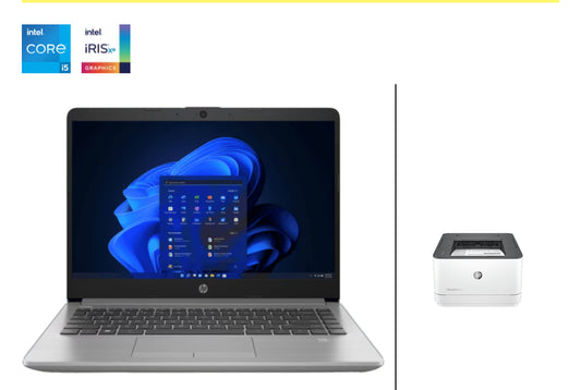 HP 240 14-inch G9 Laptop, Silver + HP LaserJet Pro 3001dw Printer 732A9PA-BN1- Bundle
