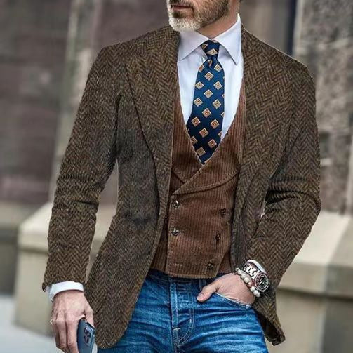Men's Casual Printed Suit