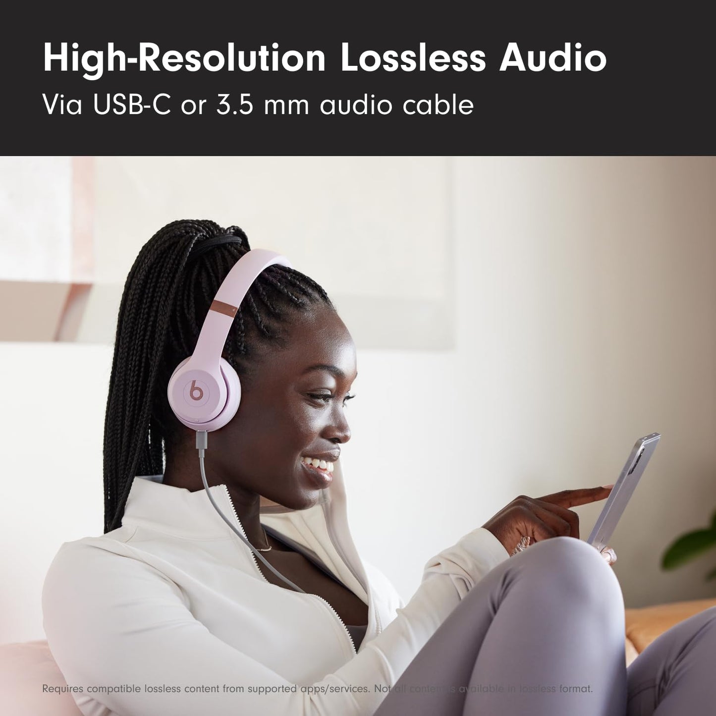 Beats Solo 4 Wireless Headphones with 20W Power Adapter - Cloud Pink