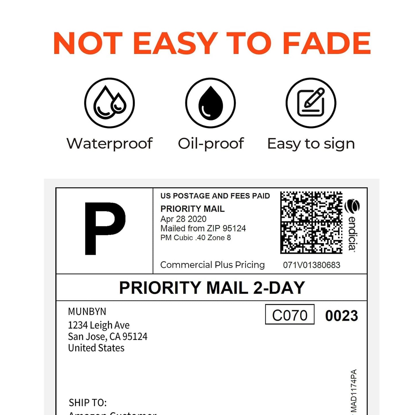 MUNBYN 4x6 Inch Direct Thermal Labels, 1000 Labels/2 Rolls(500 Pcs per Roll), Shipping Label Paper for Thermal Printers, Permanent Adhesive Mailing Postage Labels for Shipping Packages