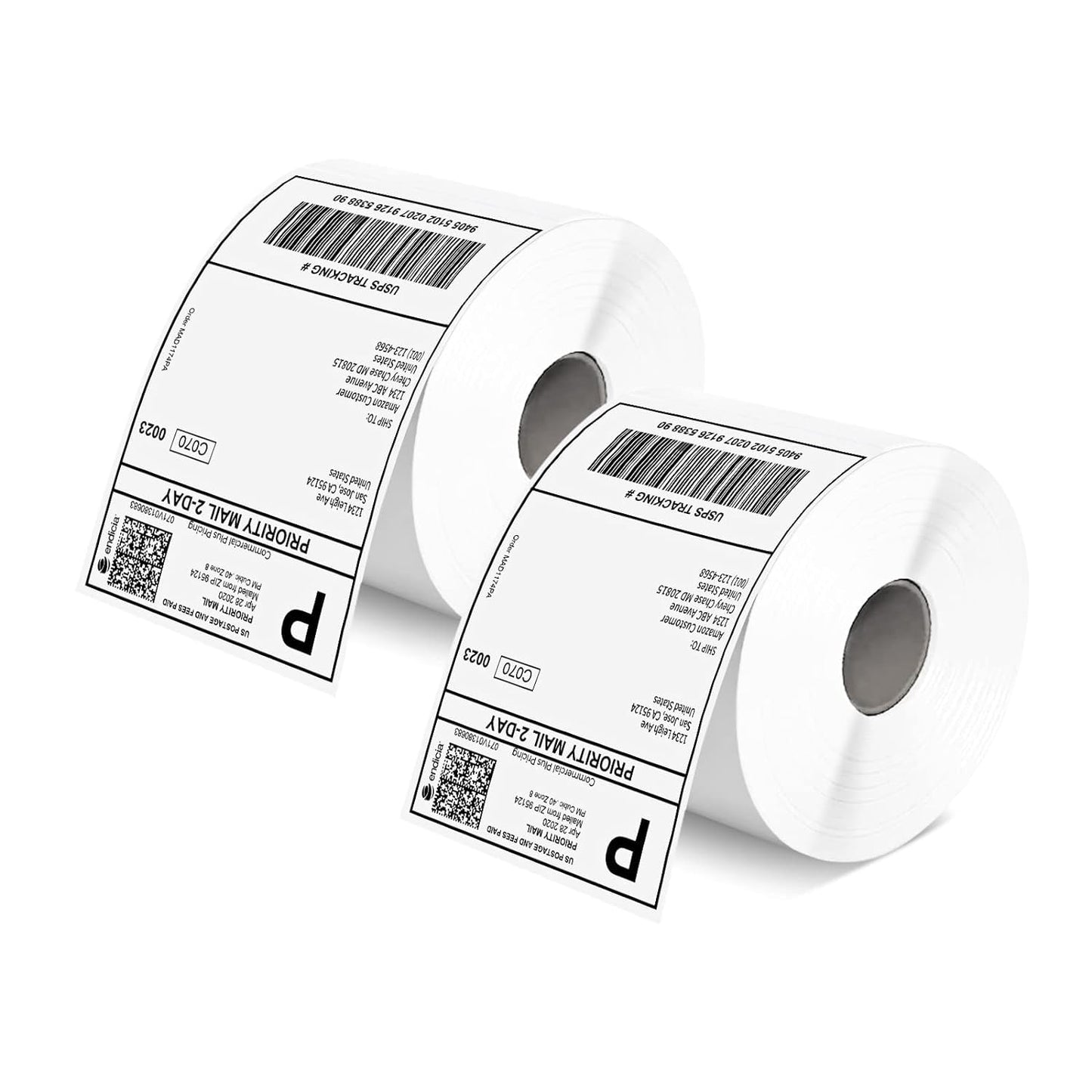 MUNBYN 4x6 Inch Direct Thermal Labels, 1000 Labels/2 Rolls(500 Pcs per Roll), Shipping Label Paper for Thermal Printers, Permanent Adhesive Mailing Postage Labels for Shipping Packages