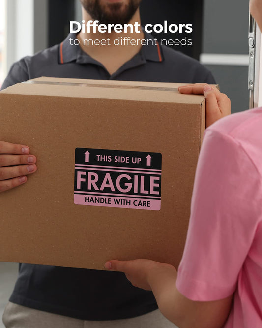 MUNBYN Pink Thermal Direct Shipping Labels (Pack of 500 4x6 Fan-Fold Labels) - Commercial Grade M-X-18329