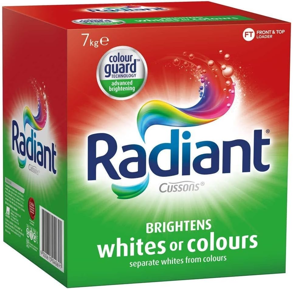 Radiant Washing Powder Laundry Detergent for Whites or Colours, 7kg
