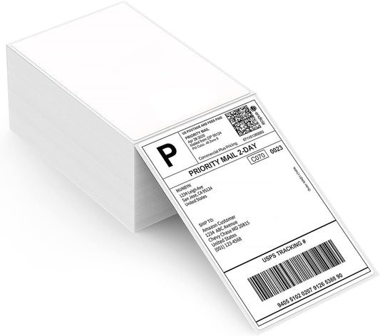 MUNBYN Thermal Direct Shipping Label (Pack of 500 4x6 Fan-Fold Labels) - Commercial Grade…