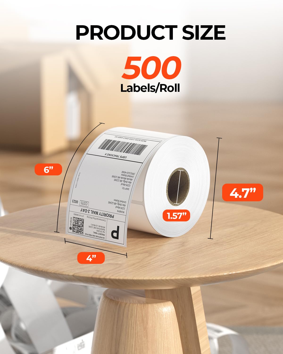 MUNBYN Thermal Direct Shipping Label (Pack of 500 4x6 Per Roll Labels) - Commercial Grade…