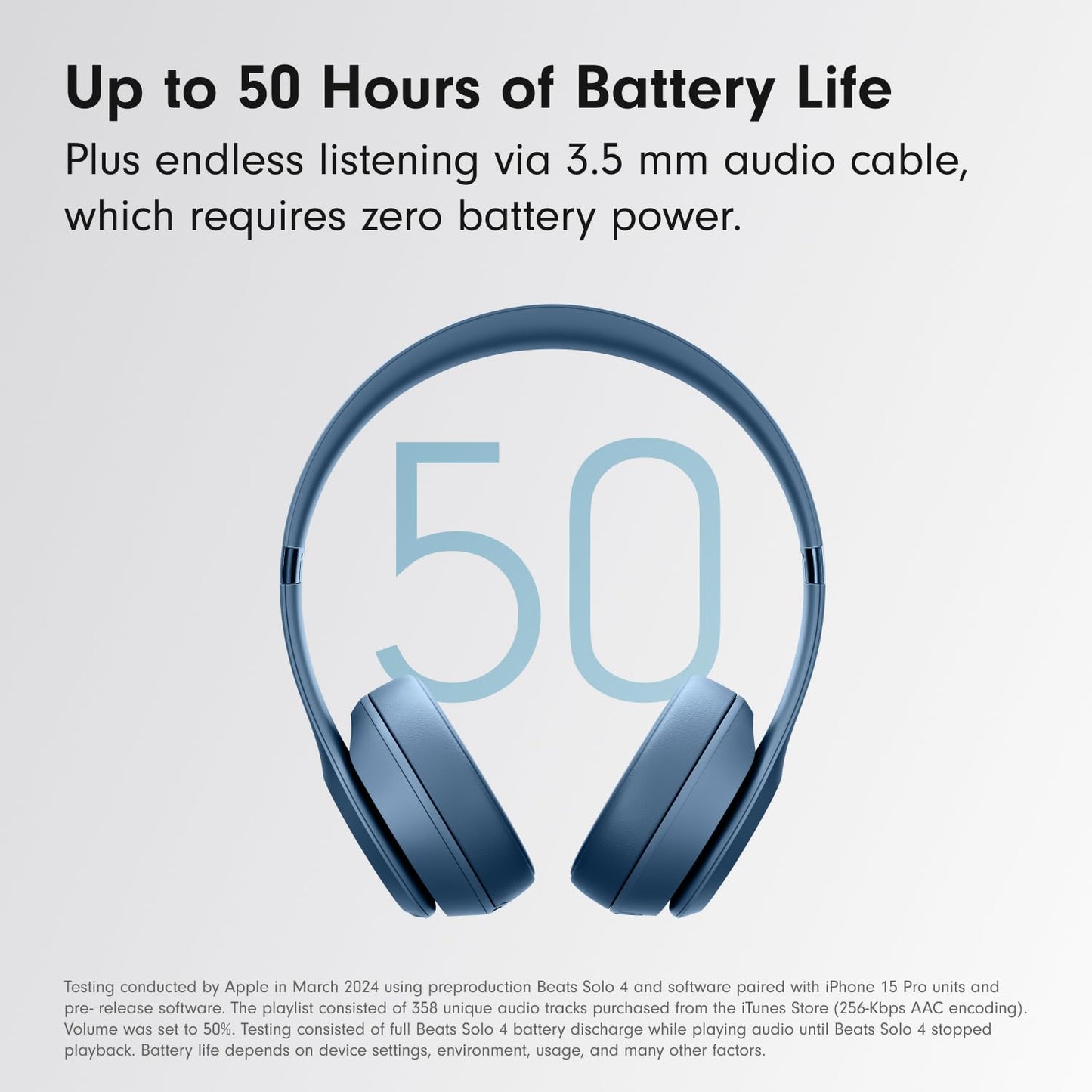 Beats Solo 4 Wireless Headphones with 20W Power Adapter - Slate Blue
