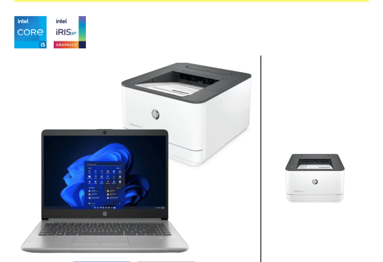 HP 240 14-inch G9 Laptop, Silver + HP LaserJet Pro 3001dw Printer 732A9PA-BN1- Bundle