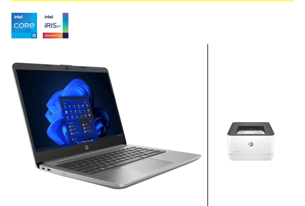 HP 240 14-inch G9 Laptop, Silver + HP LaserJet Pro 3001dw Printer 732A9PA-BN1- Bundle