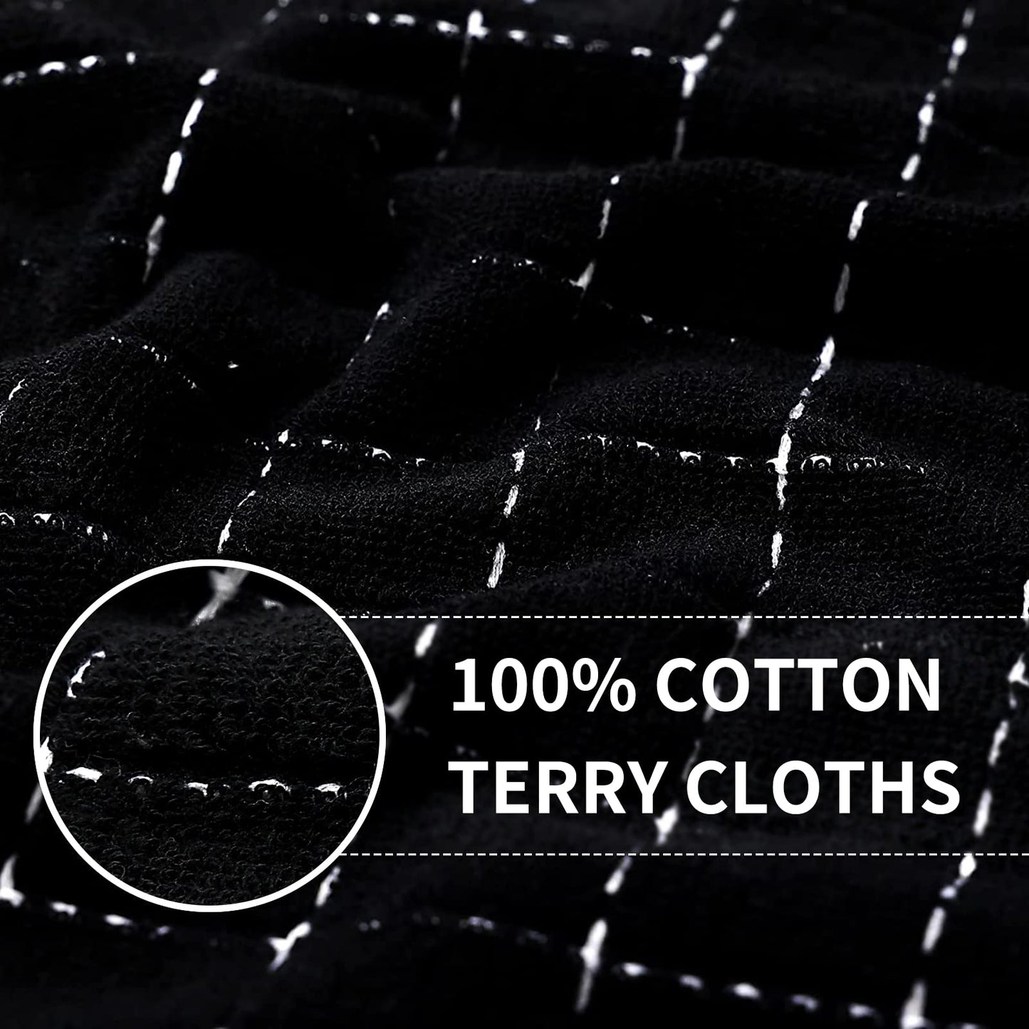 100% Cotton Terry Kitchen Towels(Multiple Color, 13 x 28 inches), Checkered Designed, Soft and Super Absorbent Dish Towels, 4 Pack