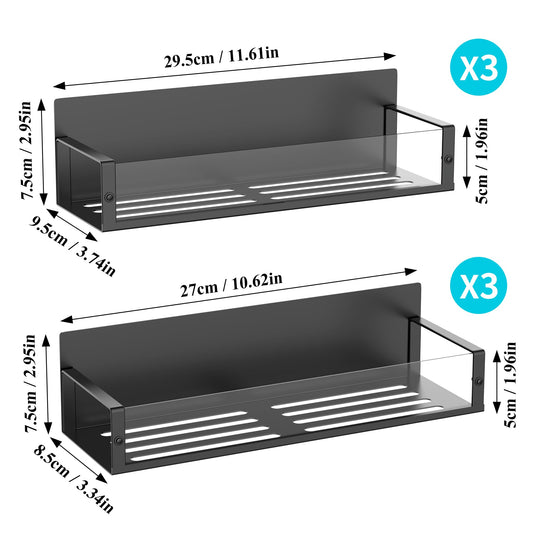 6 Pack Magnetic Spice Storage Rack Organizer for Refrigerator and Oven, Clear Fridge Organizers and Storage