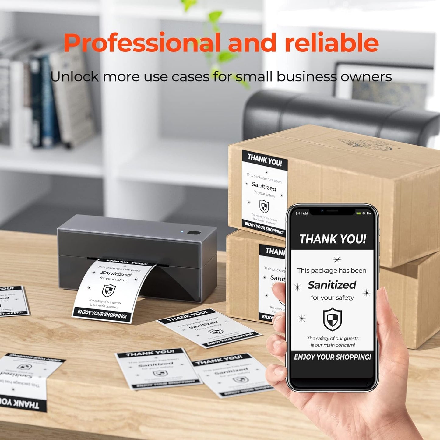 MUNBYN 4x6 Inch Direct Thermal Labels, 1000 Labels/2 Rolls(500 Pcs per Roll), Shipping Label Paper for Thermal Printers, Permanent Adhesive Mailing Postage Labels for Shipping Packages