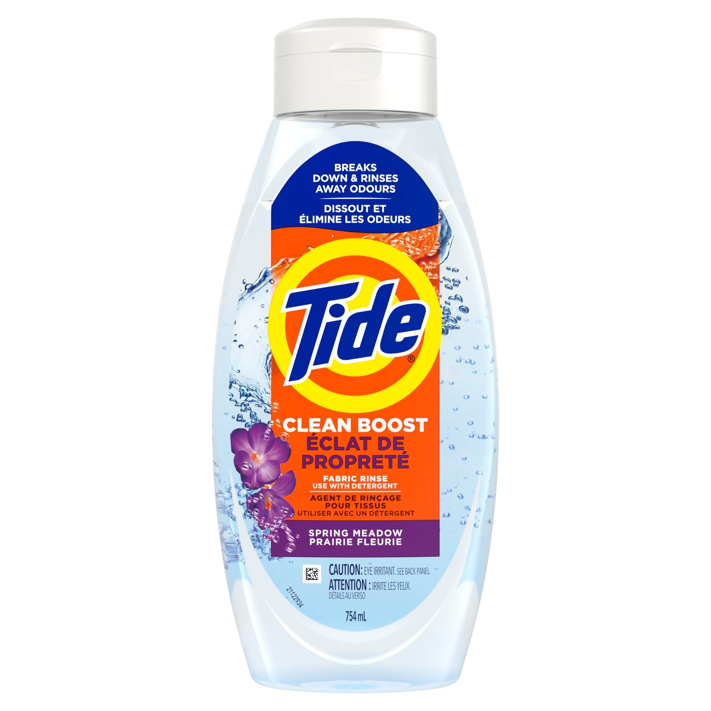 Tide Clean Boost Fabric Rinse, Removes Odours and Residues, Safe on All Fabrics, Free of Dyes and Heavy Perfumes, Spring Meadow Scent, 754ML